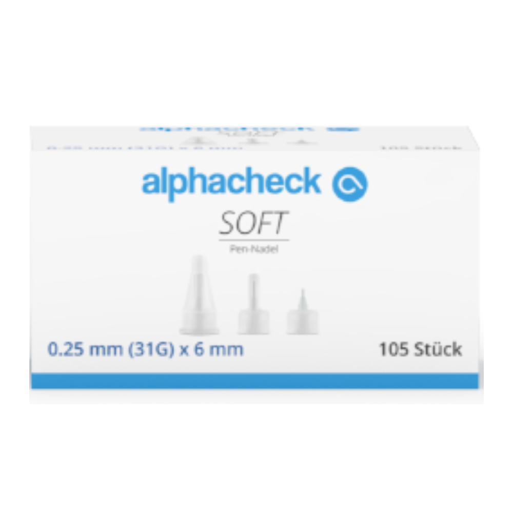 Alphacheck soft pen needles, various sizes, 105 pieces/pack