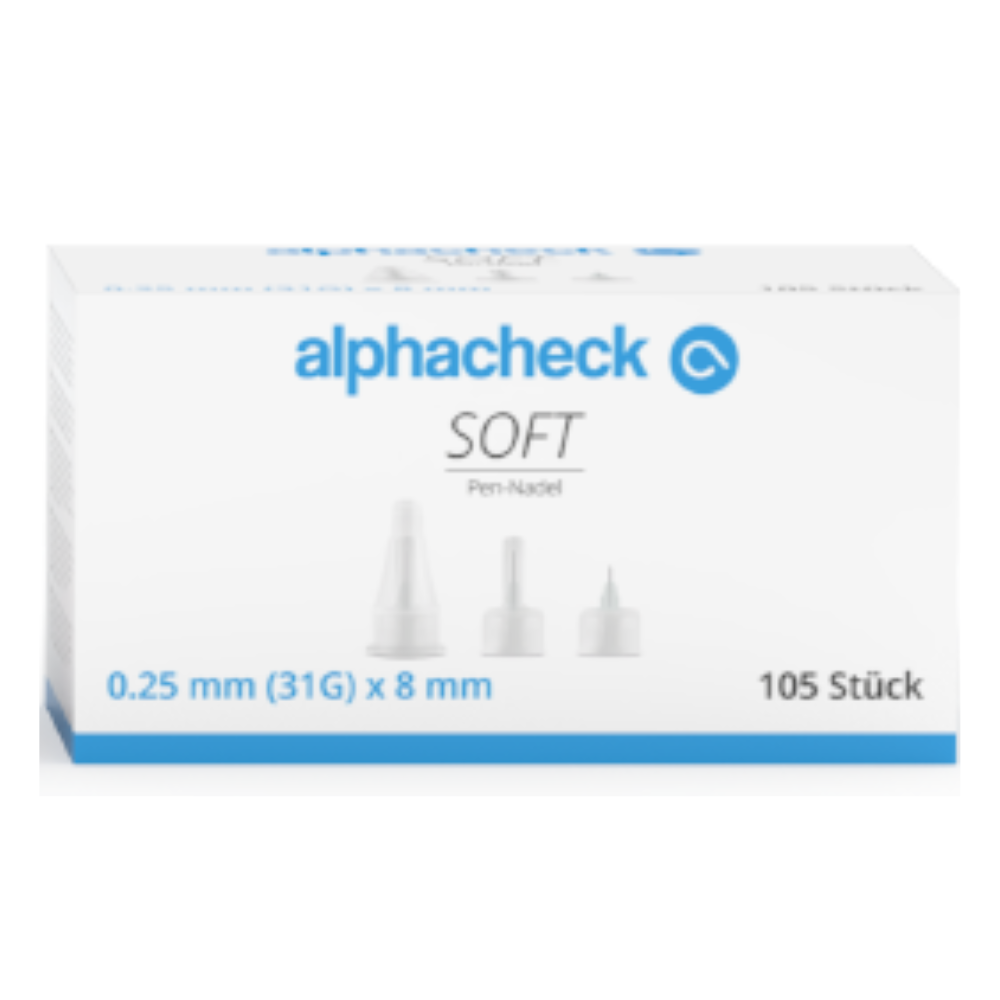 Alphacheck soft pen needles, various sizes, 105 pieces/pack