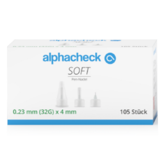 Alphacheck soft pen needles, various sizes, 105 pieces/pack