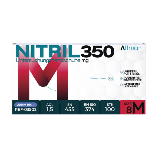 Altruan NITRIL350 Nitrile Gloves, Disposable Gloves, Blue - 100 Pieces