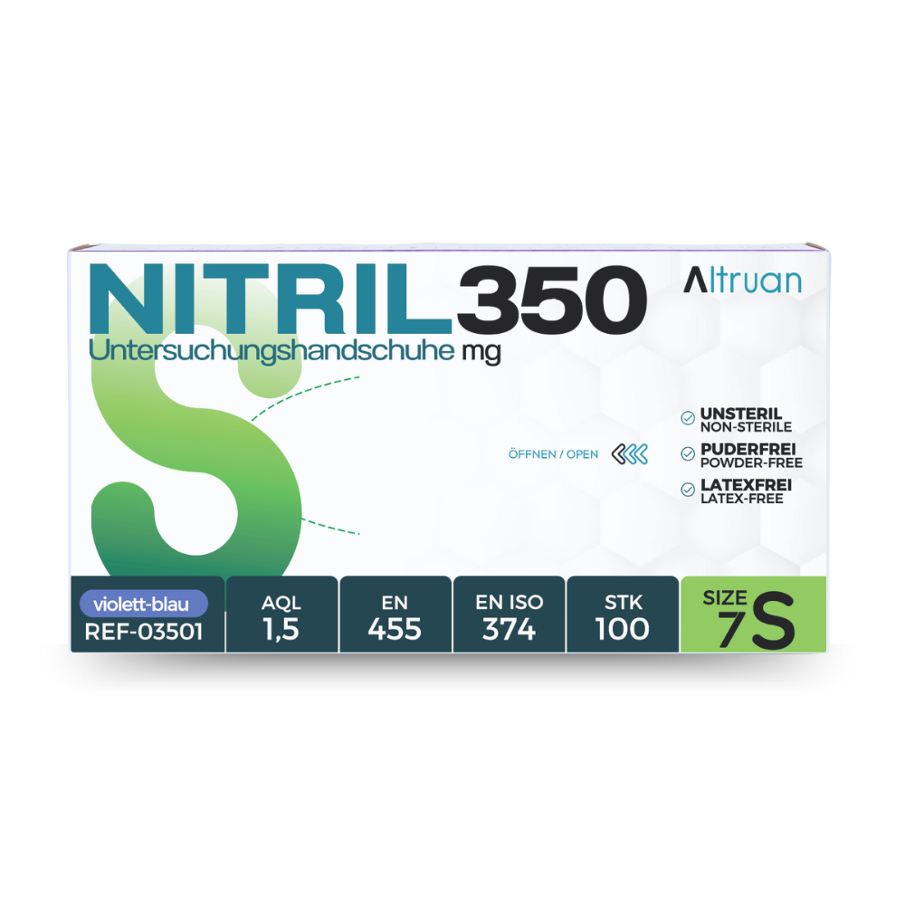 Altruan NITRIL350 Nitrile Gloves, Disposable Gloves, Blue - 100 Pieces
