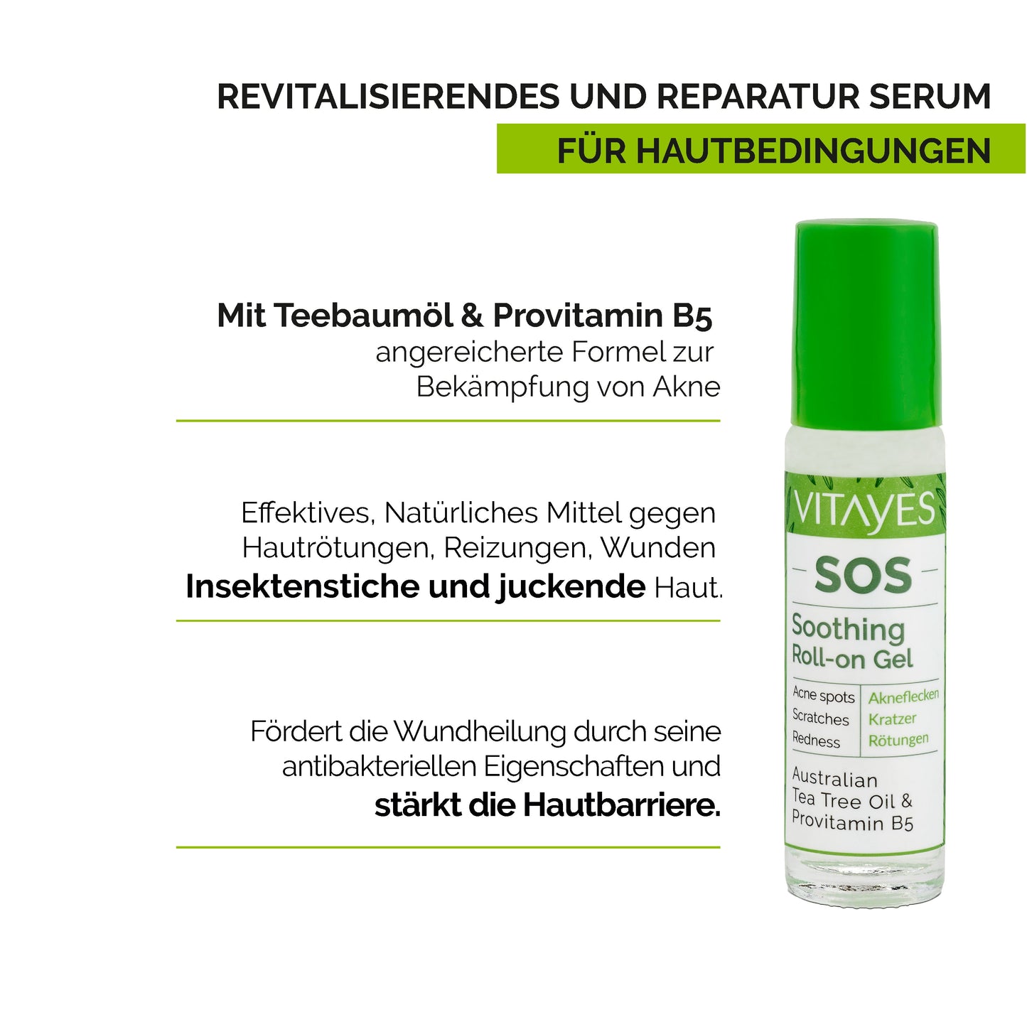 SOS Teebaumöl Roll-On – Akut-Hilfe bei Pickeln, Rötungen & Hautreizungen 10 ml