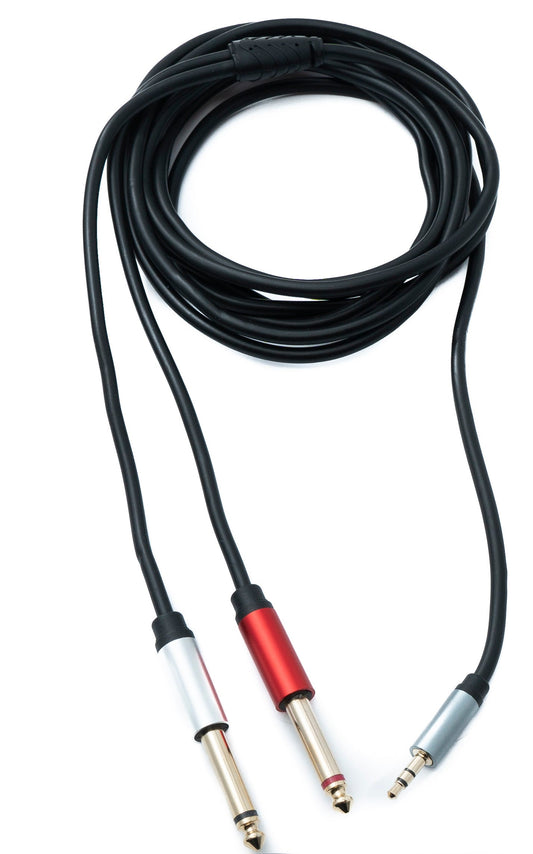 SYSTEM-S Y Audio Cable 3 m Stereo TRS 3.5 mm plug to 2x 6.35 mm jack TS plug