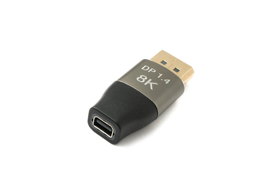 SYSTEM-S DisplayPort Adapter Standard DP male to Mini DP female 8K 60Hz 4K 120Hz 48Gbps