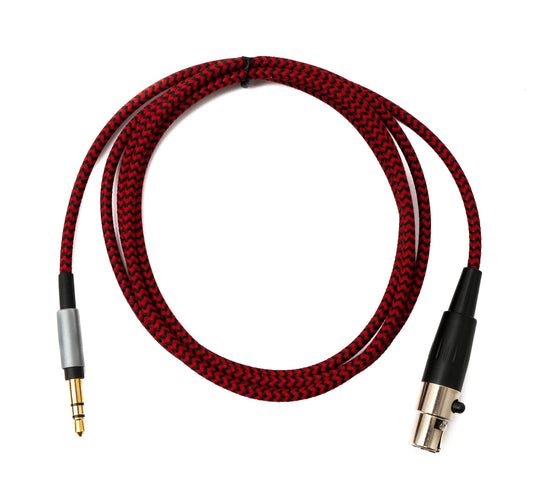 SYSTEM-S Hljóðsnúra 120 cm 3,5 mm jack-tengi í mini XLR-tengi, fléttuð í rauðu