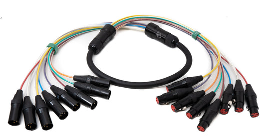 SYSTEM-S Hljóðsnúra 150 cm XLR 3 pinna 8x karlkyns í 8x kvenkyns AUX í svörtu
