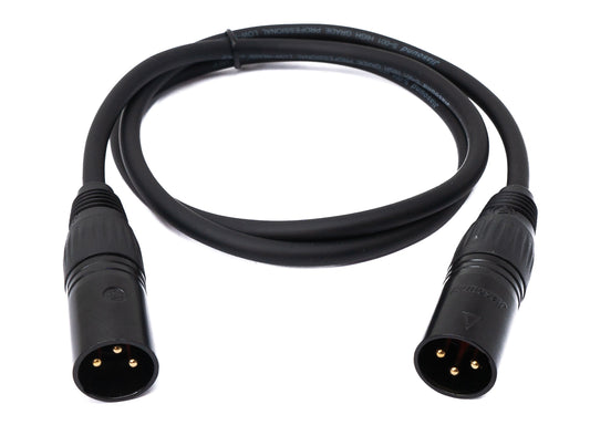 SYSTEM-S Hljóðsnúra 100 cm XLR 3 pinna karlkyns í karlkyns í svörtu