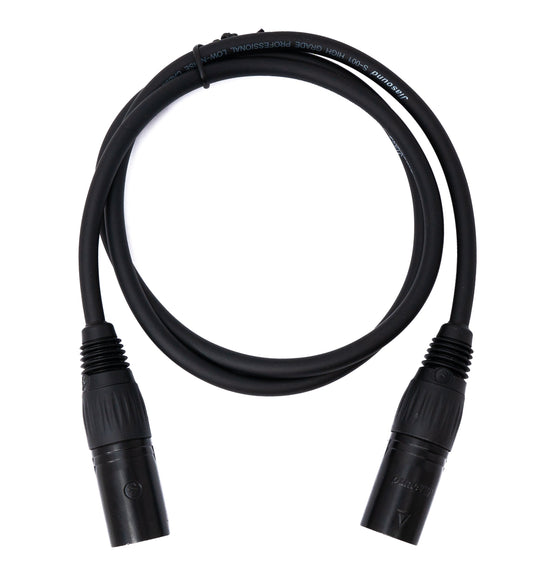 SYSTEM-S Hljóðsnúra 100 cm XLR 3 pinna karlkyns í karlkyns í svörtu