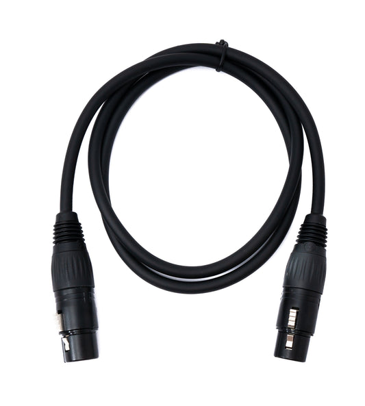 SYSTEM-S Audio Kabel 100 cm XLR 3 polig Buchse zu Buchse in Schwarz