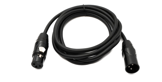 SYSTEM-S Audio Kabel 2 m XLR 3 Pin Stecker zu Buchse in Schwarz