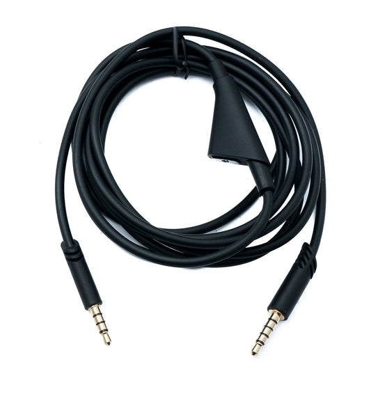 SYSTEM-S Hljóðsnúra, 2m AUX, 3,5mm tengi, með hljóðstyrksstillingu fyrir Logitech G Astro A50, A40, A30, A20, A10, G233