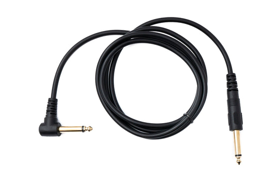 SYSTEM-S Audio Kabel 150 cm Mono TS 6.35 mm Klinke Stecker zu Stecker Winkel 1/4"