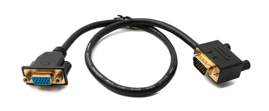 SYSTEM-S D Sub15 cable 50 cm HD VGA 15 pin male to female DB15 angled right angled