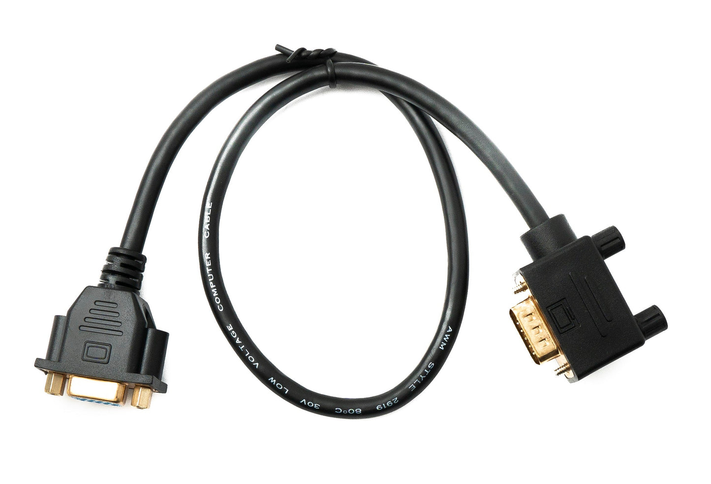 SYSTEM-S D Sub15 kapall 50 cm HD VGA 15 pinna karlkyns í kvenkyns DB15 vinklaður rétthyrndur