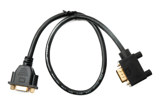 SYSTEM-S D Sub15 cable 50 cm HD VGA 15 pin male to female DB15 angled right angled