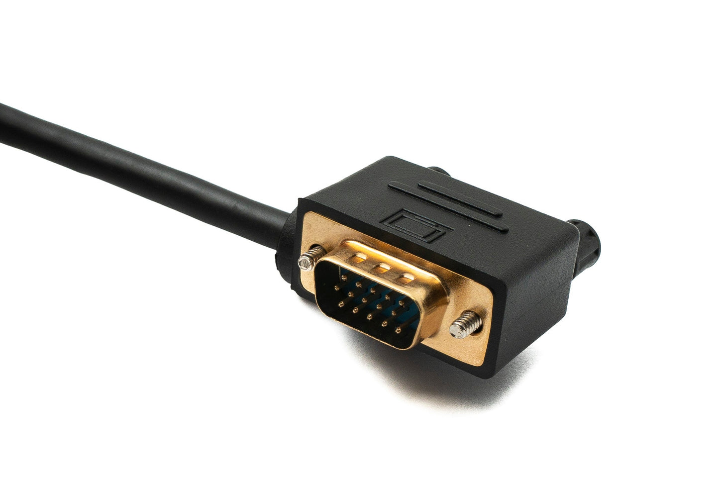 SYSTEM-S D Sub15 kapall 50 cm HD VGA 15 pinna karlkyns í kvenkyns DB15 vinklaður rétthyrndur