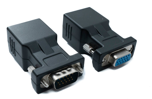 SYSTEM-S Ethernet VGA over IP converter VGA plug &amp; socket to LAN RJ45 socket 20m range
