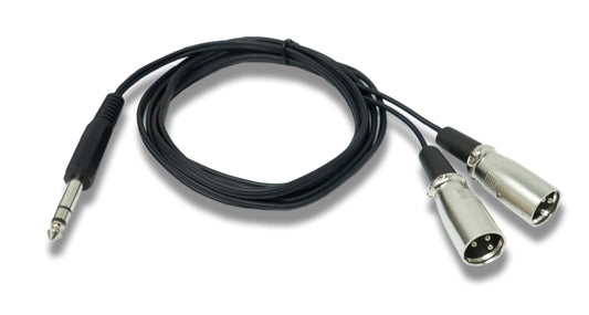 SYSTEM-S Audio Y Cable 180 cm AUX 6.35 mm TRS plug to 2x XLR 3-pin plug
