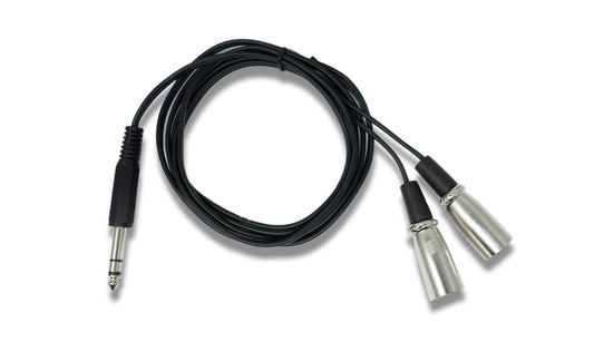 SYSTEM-S Audio Y Cable 180 cm AUX 6.35 mm TRS plug to 2x XLR 3-pin plug