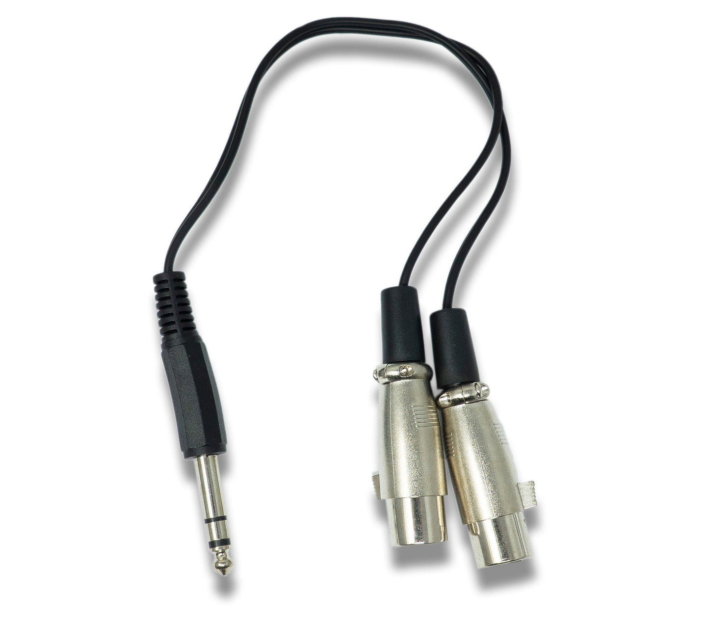 SYSTEM-S Hljóð Y-snúra 30 cm AUX 6,35 mm TRS tengi í 2x XLR 3-pinna tengi