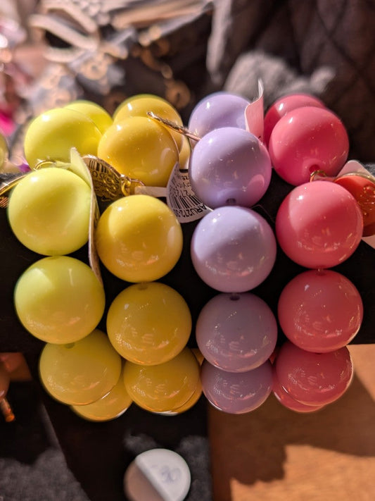 Elastic Acrylic Bracelet, Copper, Large/Thick, Yellow, ARU272-64