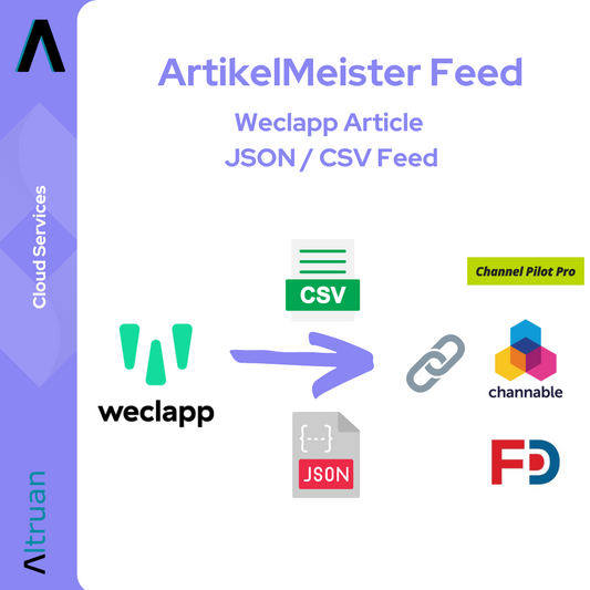 ArtikelMeister Feed: Weclapp Artikel JSON / CSV Feed