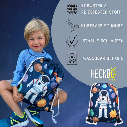 Kinder Turnbeutel Astronaut - weiss