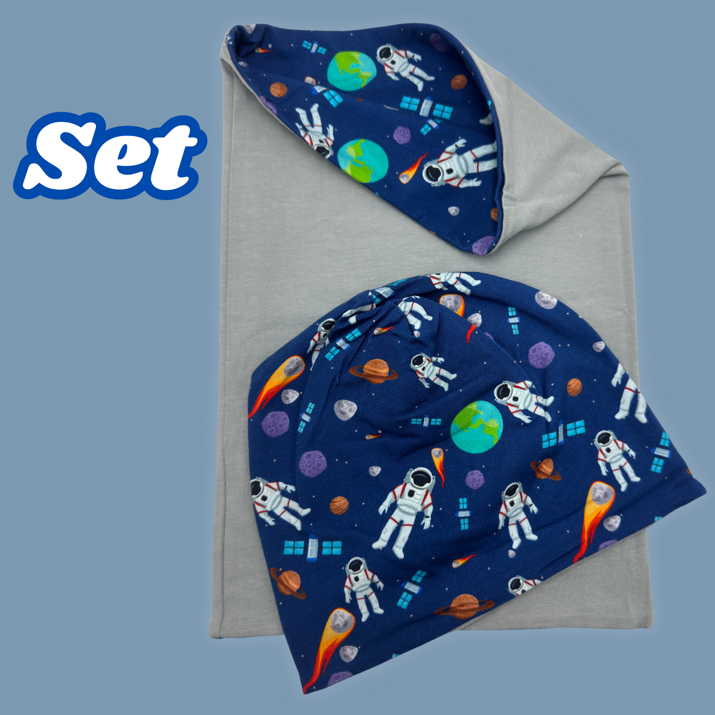 Kinder Beanie Mütze & Loop Set  - Astronaut