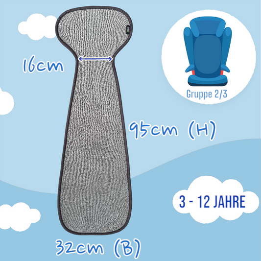 Autositz Sitzauflage Gruppe 2/3 Grau