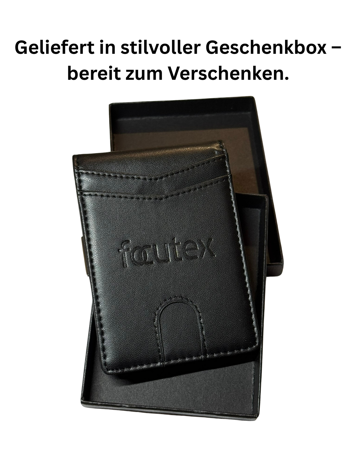 Echtleder Slim Wallet Schwarz – Kompaktes Unisex Portemonnaie RFID Schutz