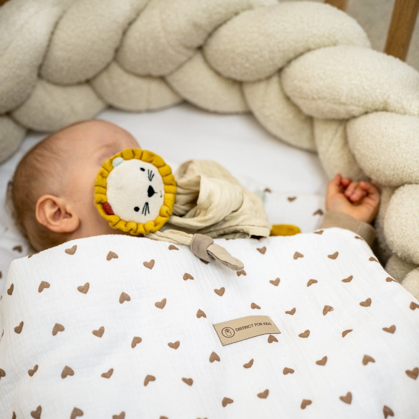 Bettwäsche gebrauchsfertig Musselin Herzen braun – Weich & Atmungsaktiv