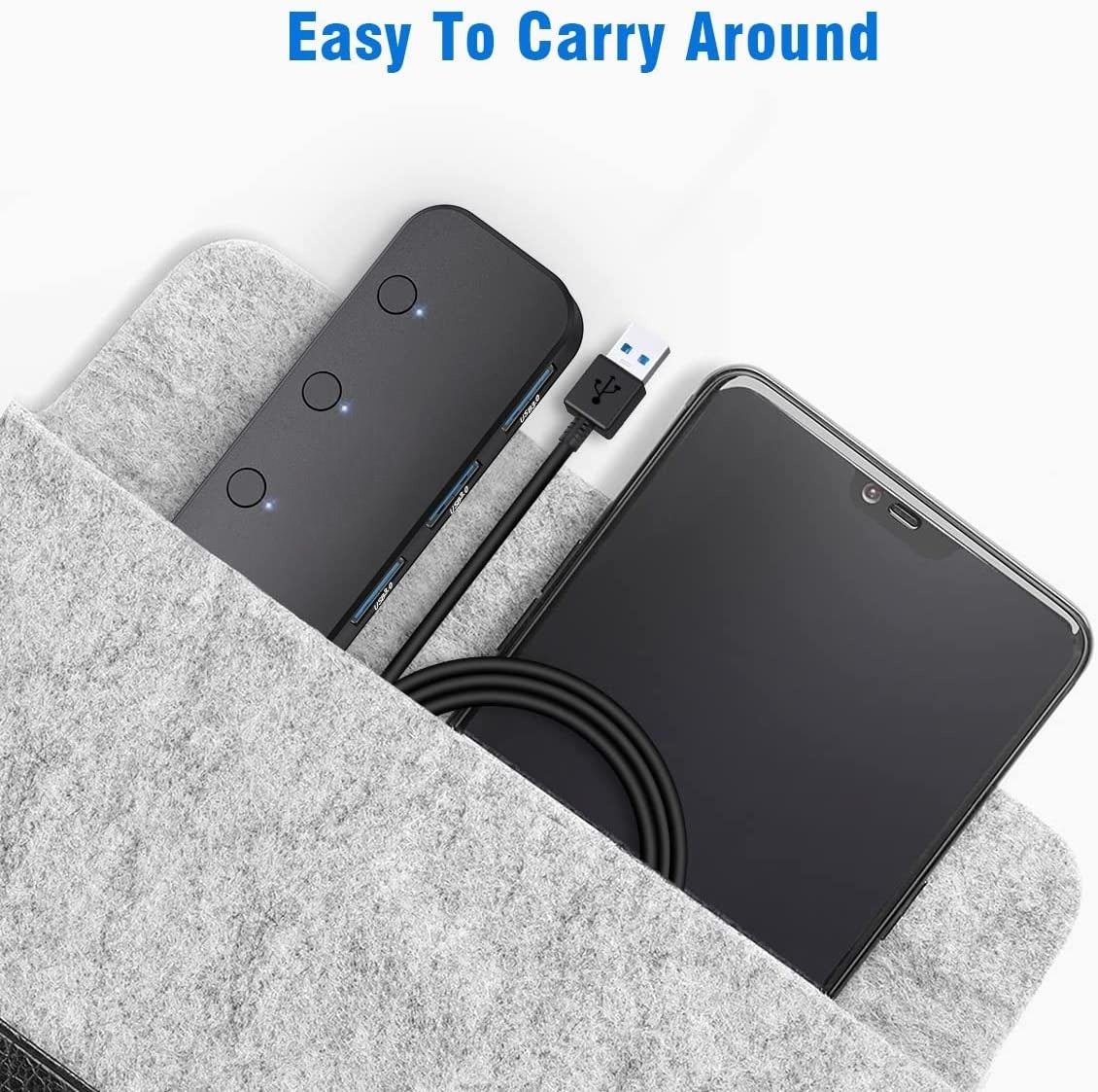 4-Port USB Hub Datenhub Verteiler Docking USB 3.0 mit LED & individuellen Tasten