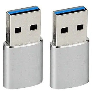 2 Stück USB Adapter Wandler Konverter USB 3.0 USB-A Stecker auf USB-C Buchse OTG