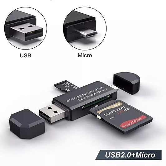 Kartenleser Kartenlesegerät Speicherkartenleser SD Card Reader USB 2.0 Micro USB