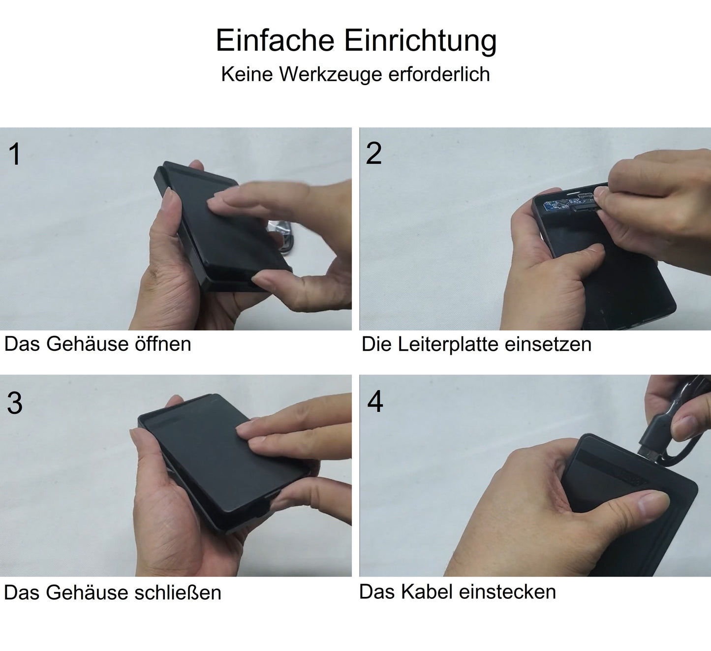 Externes Festplattengehäuse 2.5 Zoll USB 3.0 Micro-B SATA HDD SSD Case Gehäuse