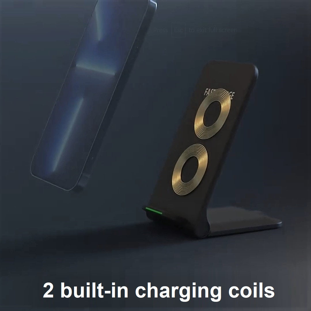 15W Wireless Charger Stand Qi Foldable Inductive Charger Charging Station