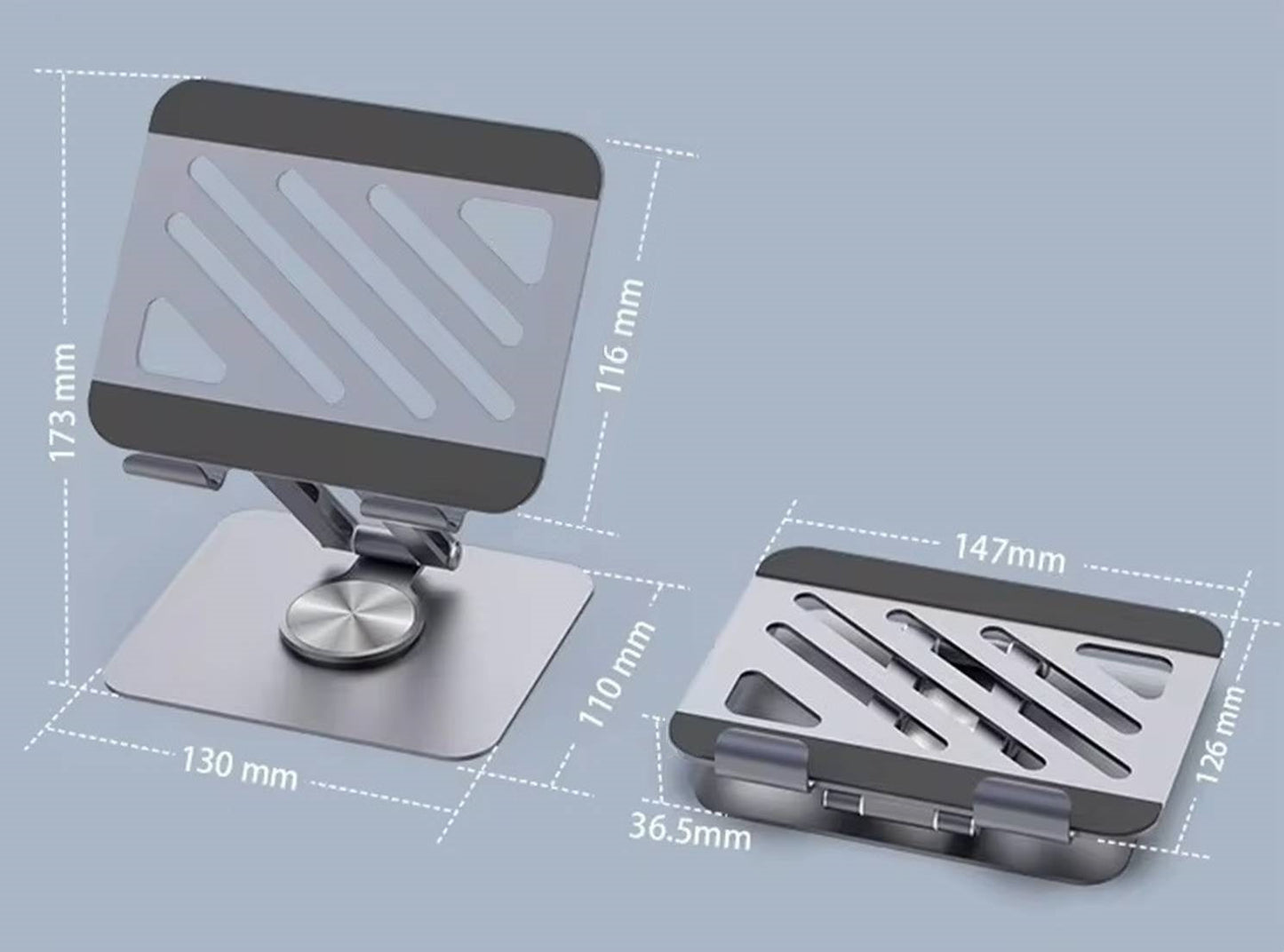 Tablet Ständer Halterung 360° Drehung Aluminium unterstützt Tablets bis 12 Zoll