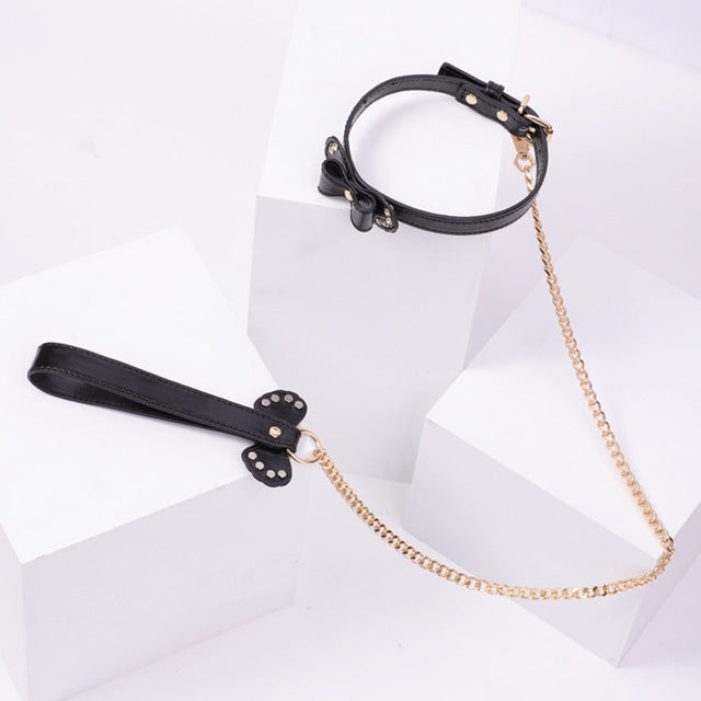 Faux Leather Collar and Leash