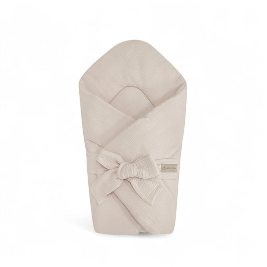 Babyhörnchen Musselin mit Schleife – Kuschelige Puckdecke & Einschlagdecke