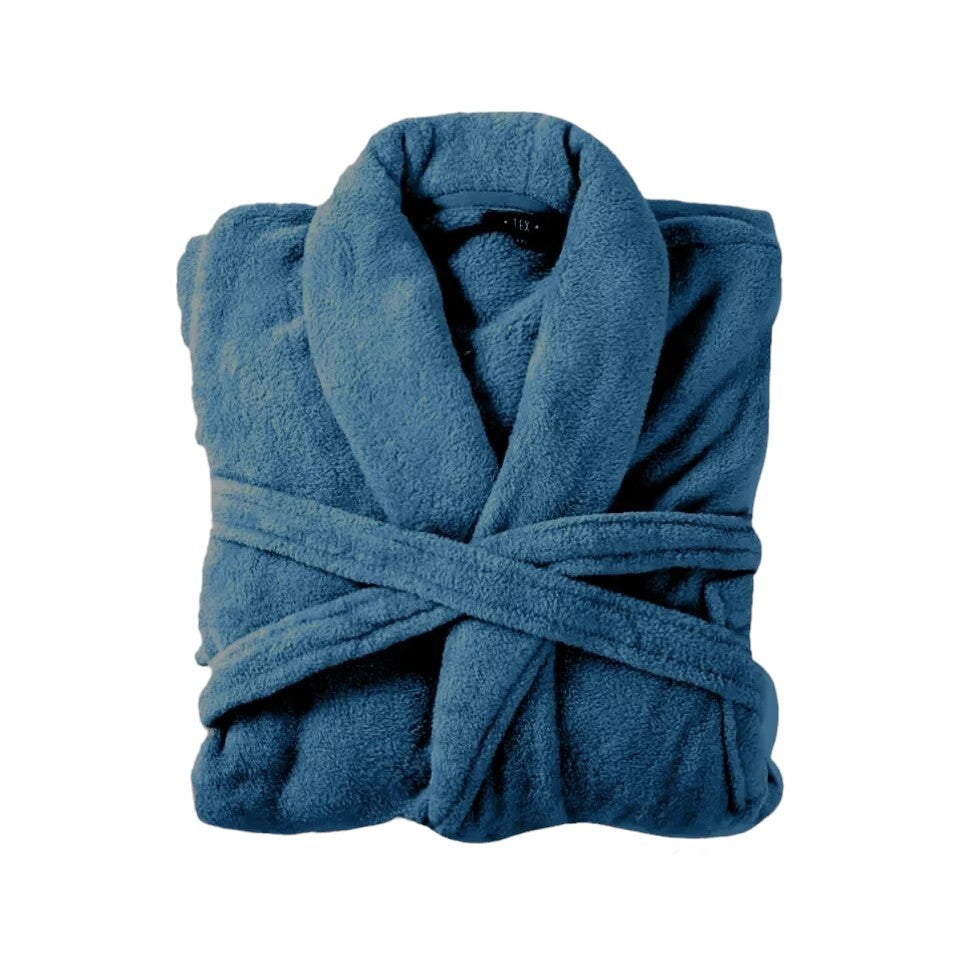 Bademantel flauschig » Saunamantel in Teddy-Plüsch Qualität » leichter/dünner Morgenmantel 100 cm lang » unisex