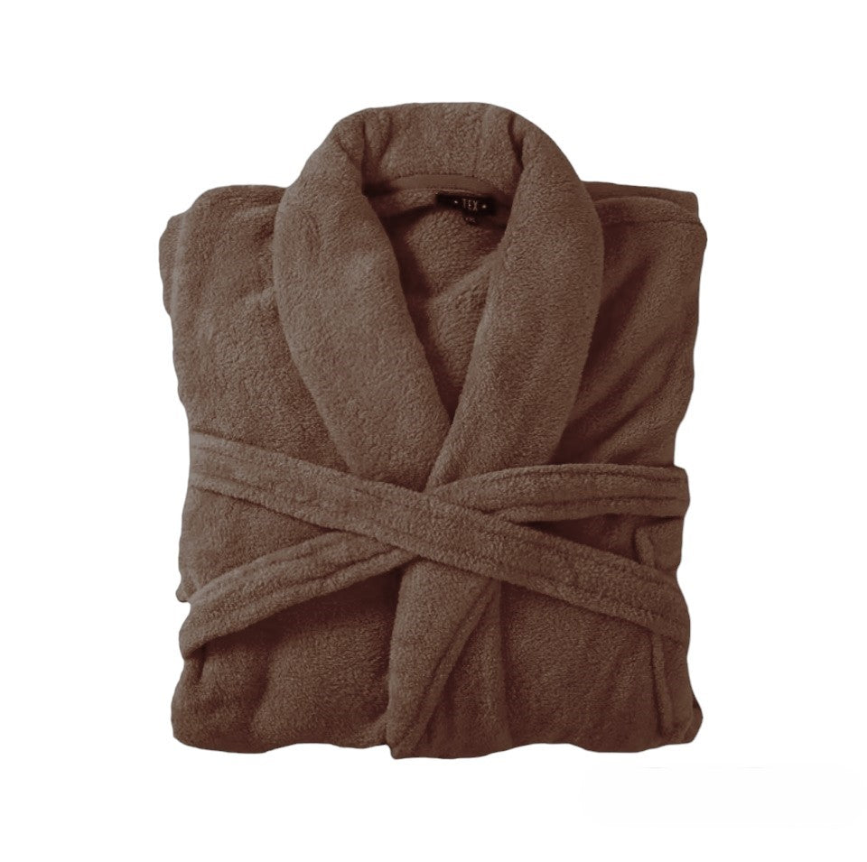 Bademantel flauschig » Saunamantel in Teddy-Plüsch Qualität » leichter/dünner Morgenmantel 100 cm lang » unisex