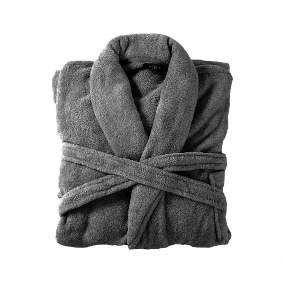 Bademantel flauschig » Saunamantel in Teddy-Plüsch Qualität » leichter/dünner Morgenmantel 100 cm lang » unisex