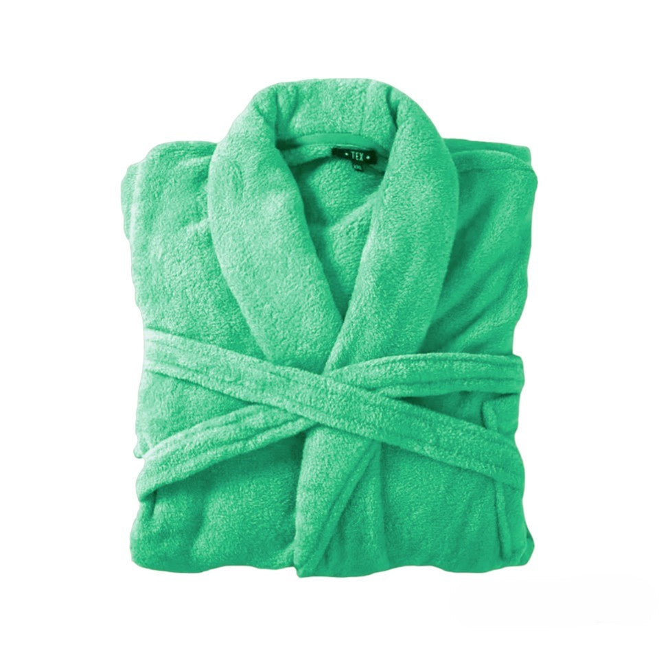 Bademantel flauschig » Saunamantel in Teddy-Plüsch Qualität » leichter/dünner Morgenmantel 100 cm lang » unisex