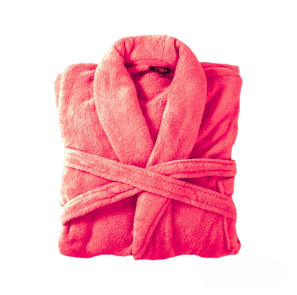 Bademantel flauschig » Saunamantel in Teddy-Plüsch Qualität » leichter/dünner Morgenmantel 100 cm lang » unisex
