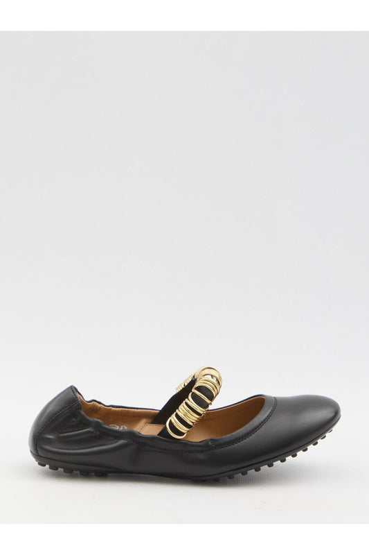 Ballet flats wit eyelets