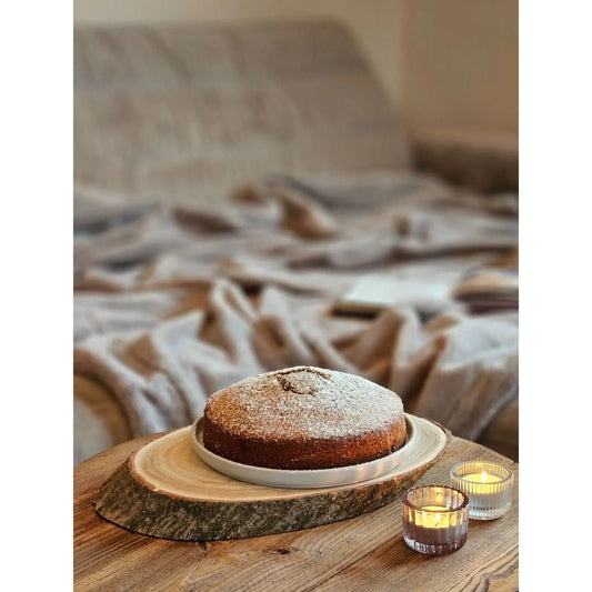 Baumscheibe Brett oval Holz Holzbrett Dekobrett Tablett Holzscheibe Ø 20 - 23 cm