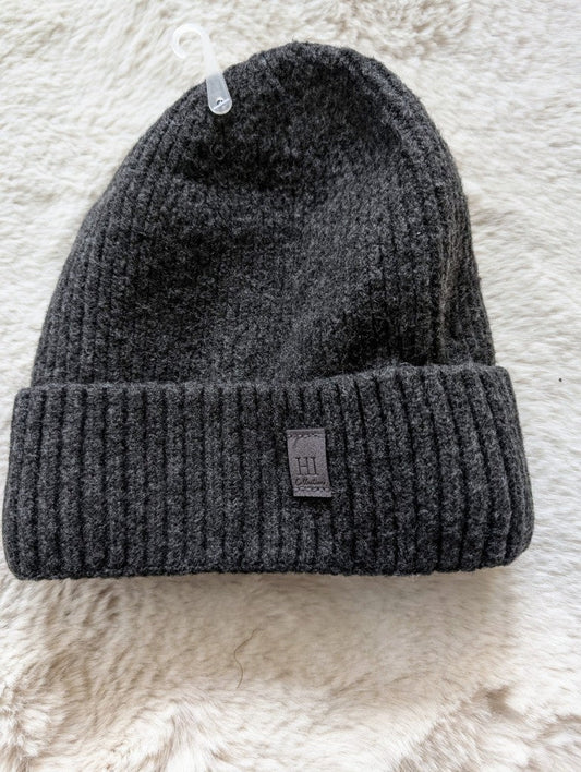 Beanie hat HI lined with a fluffy fold-over brim made from 100% viscose, anthracite