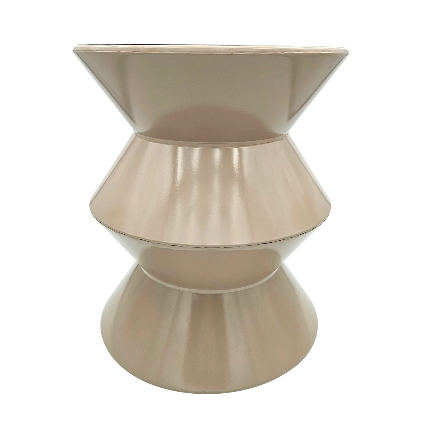 Couchtisch Beistelltisch beige 37x30 Retro Metalltisch rund kleiner Tisch Pflanztisch