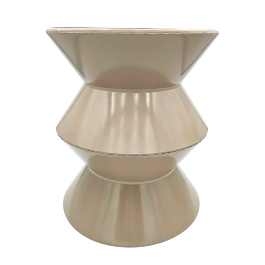 Couchtisch Beistelltisch beige 37x30 Retro Metalltisch rund kleiner Tisch Pflanztisch