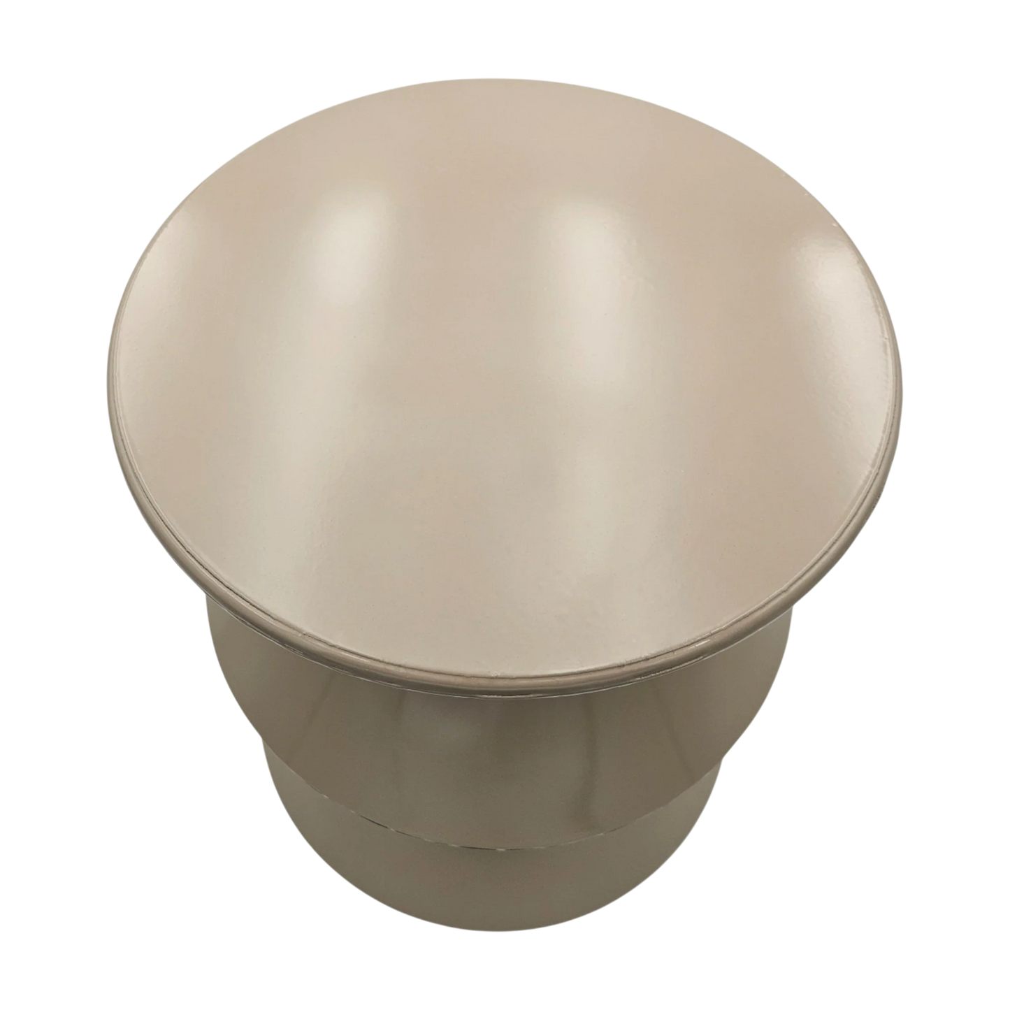 Couchtisch Beistelltisch beige 37x30 Retro Metalltisch rund kleiner Tisch Pflanztisch